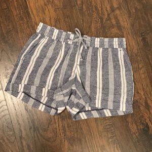 Linen/Rayon Stripe Shorts